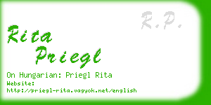 rita priegl business card